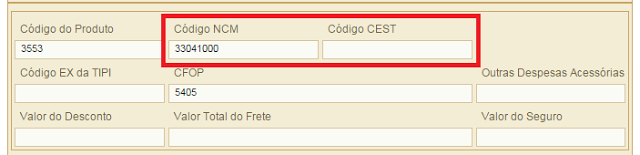 NF-e - NCM x CEST